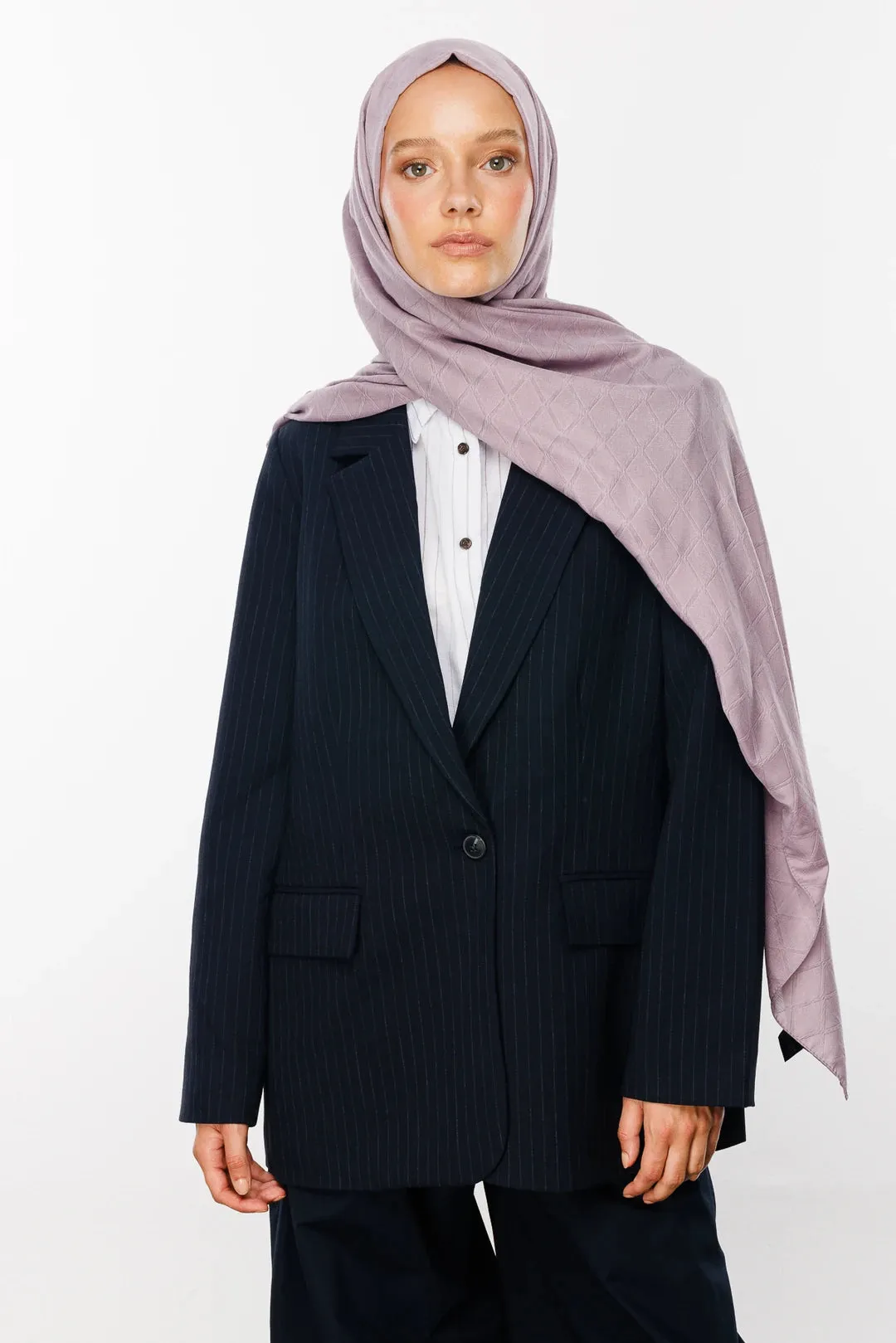 Lavender Gray Bamboo Jacquard Hijab