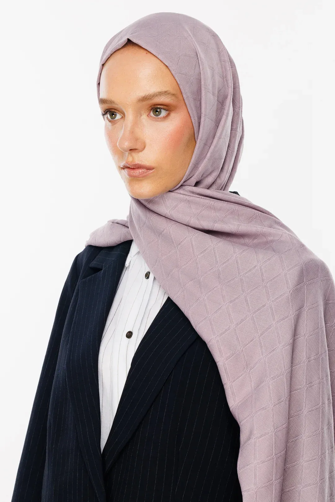 Lavender Gray Bamboo Jacquard Hijab