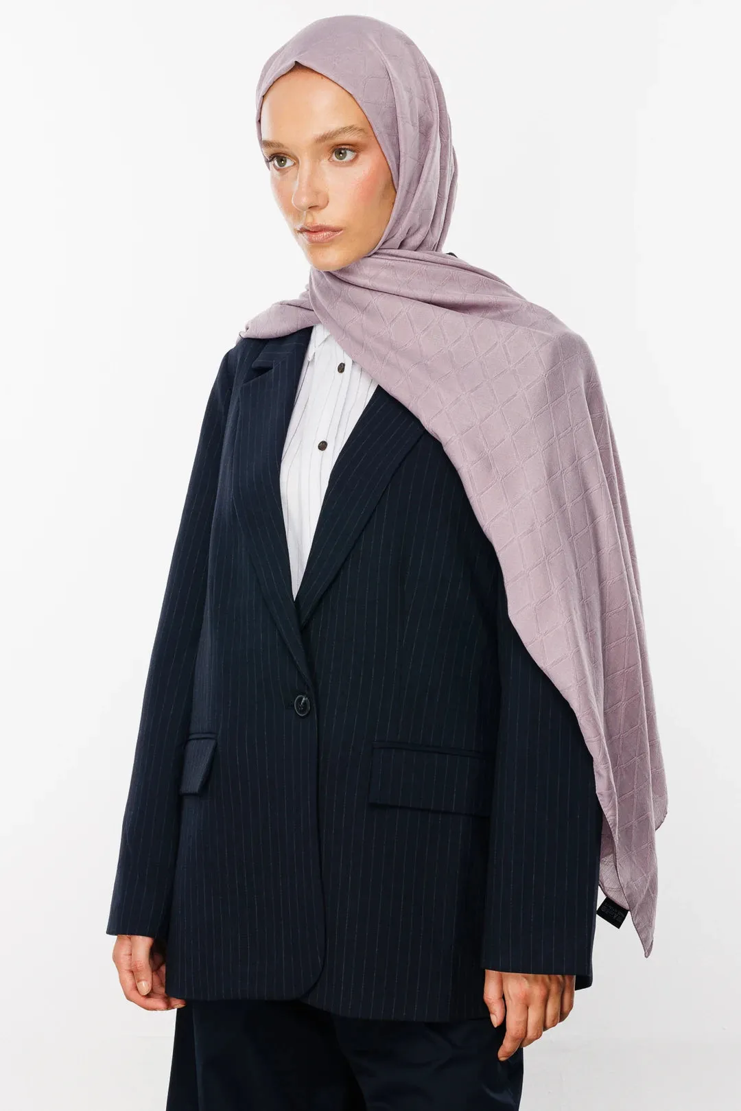 Lavender Gray Bamboo Jacquard Hijab
