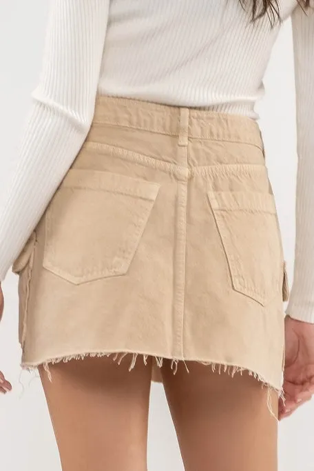 Lexi Cargo Sand Mini Skirt