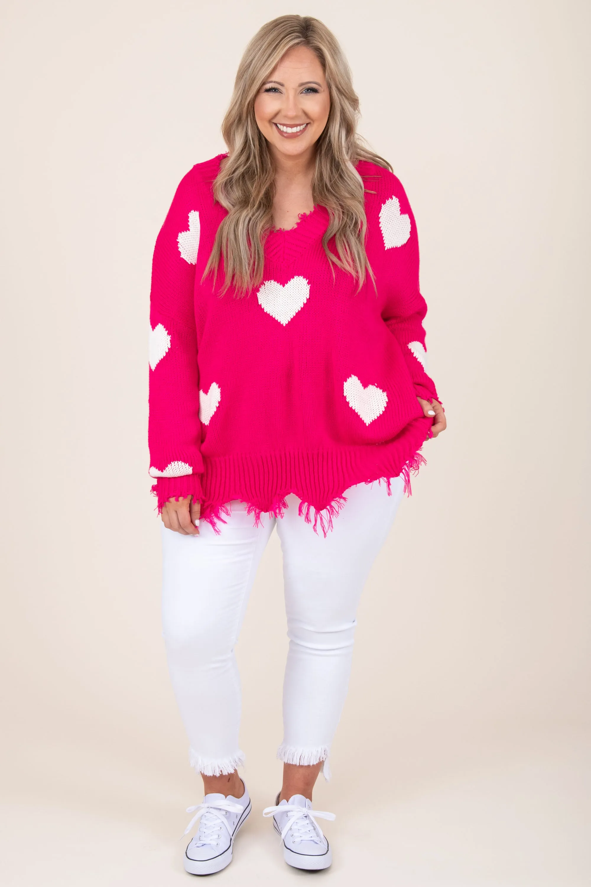 Looking For A Lover Sweater, Neon Fuchsia