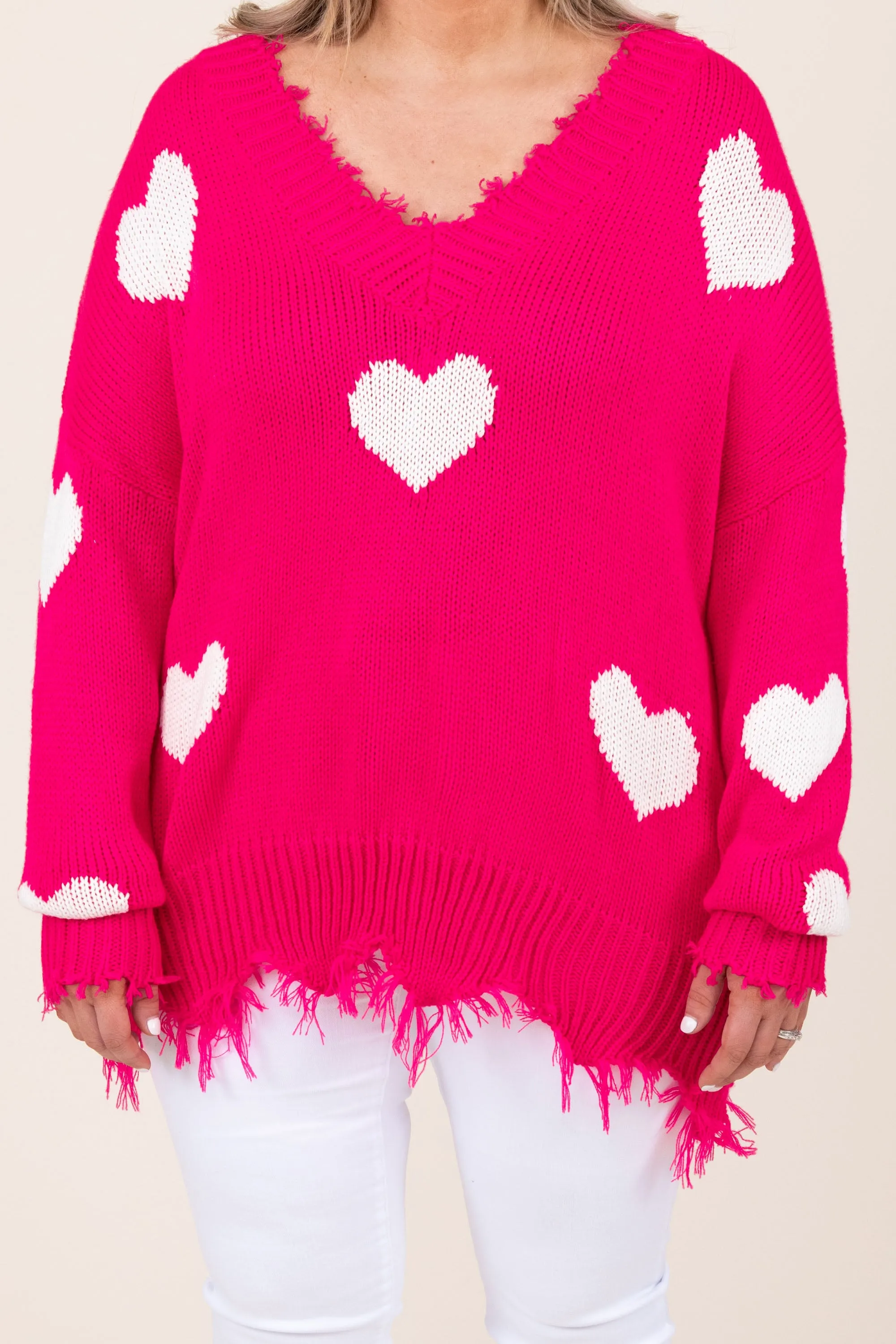Looking For A Lover Sweater, Neon Fuchsia