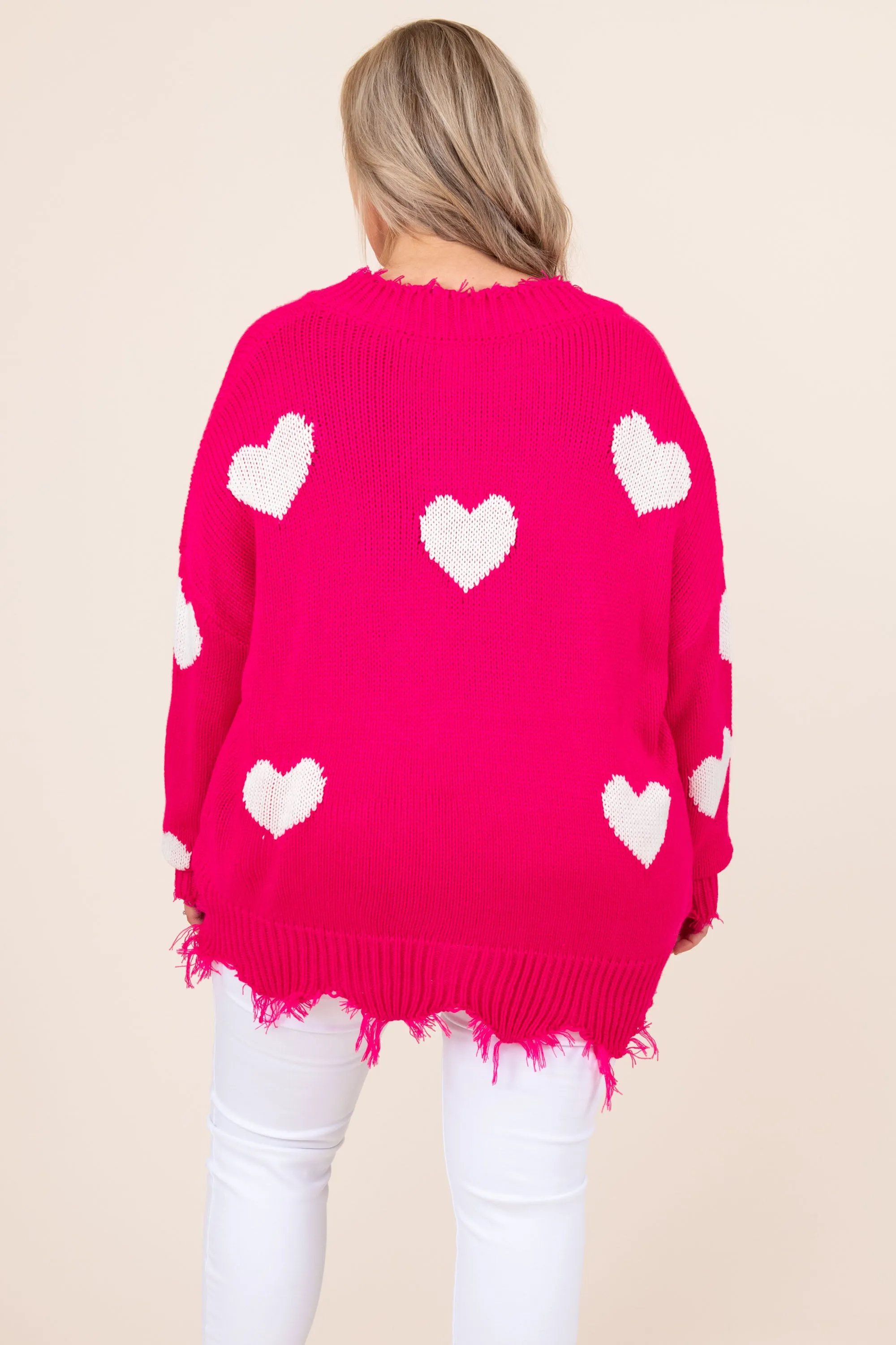 Looking For A Lover Sweater, Neon Fuchsia
