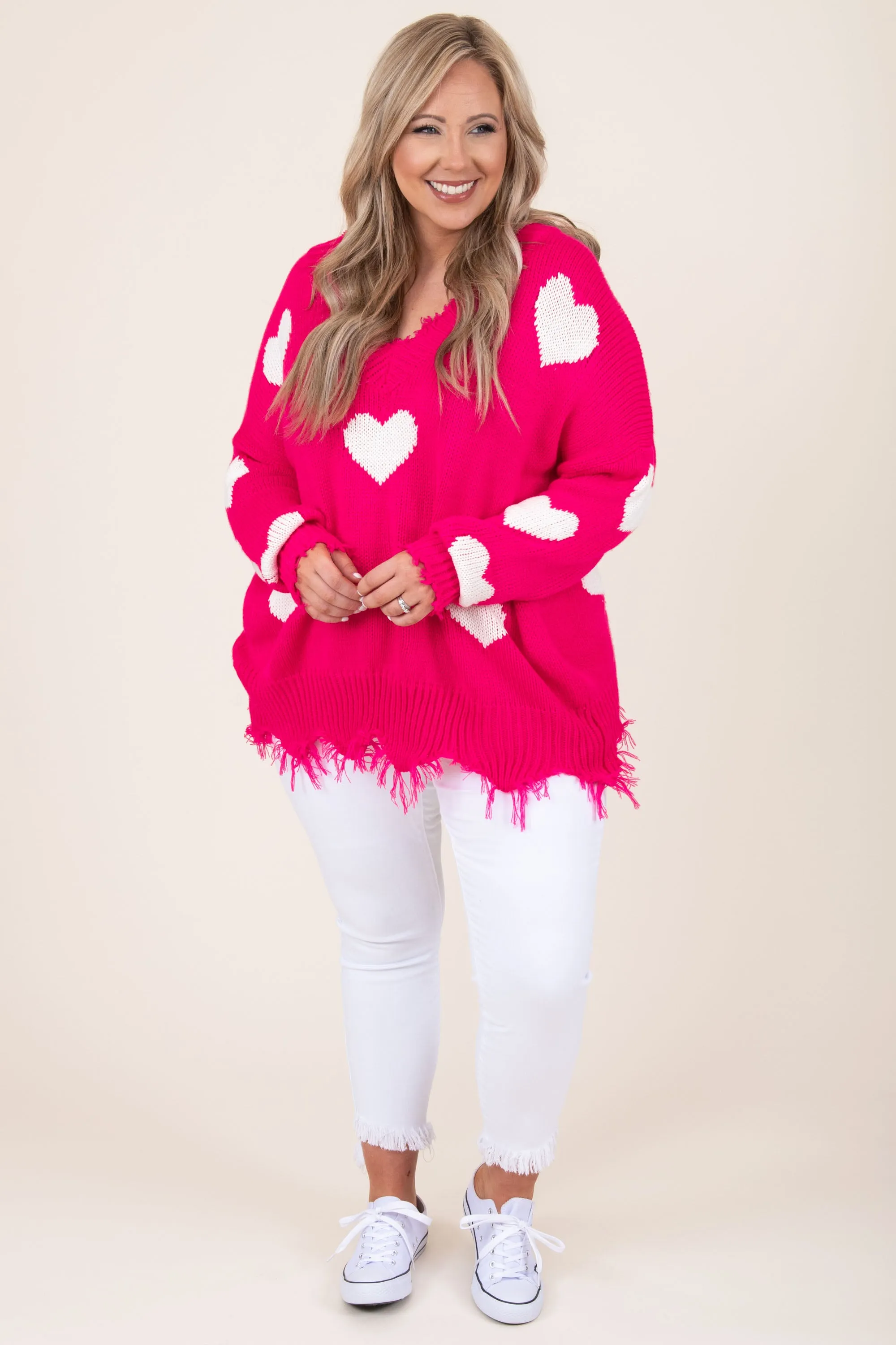 Looking For A Lover Sweater, Neon Fuchsia