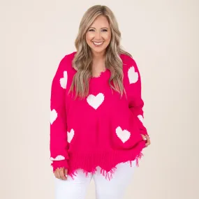 Looking For A Lover Sweater, Neon Fuchsia