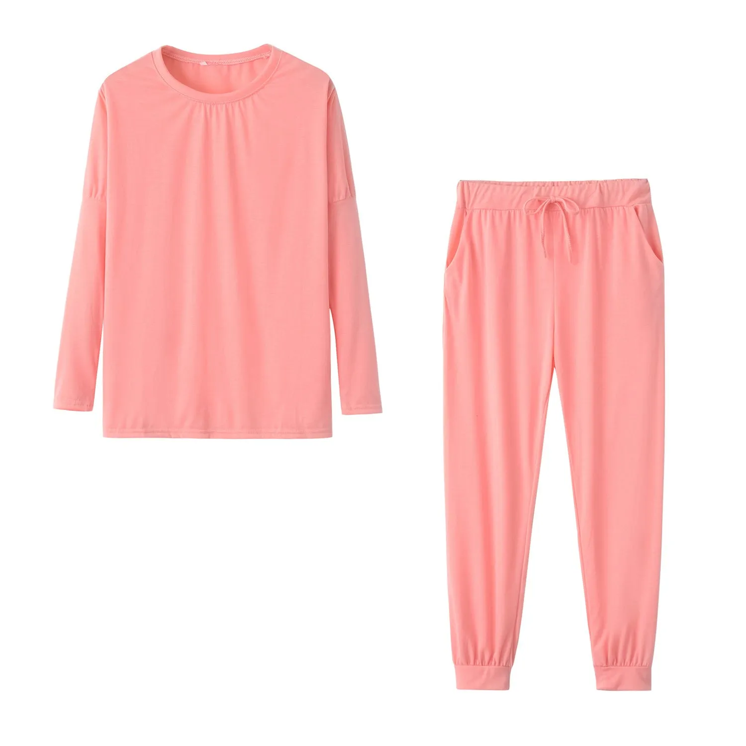 Loose Solid Color Long-sleeved Casual Suit