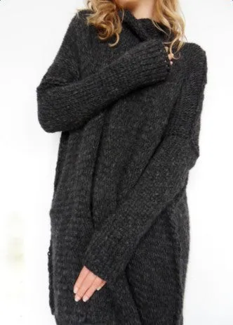 Loose Turtleneck Solid Color Women Pullover Sweater