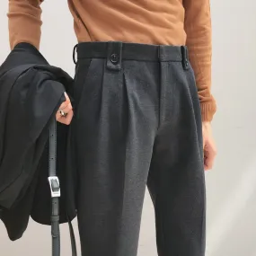 Maison - Dark Academia Autumn Winter Woolen Streetwear Casual Trousers