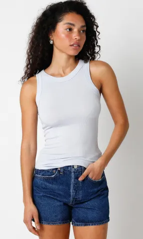 Marnie Basic Rib Knit Tank Top | Light Blue