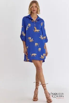 Mayra Cheetah Print Tunic Mini Dress
