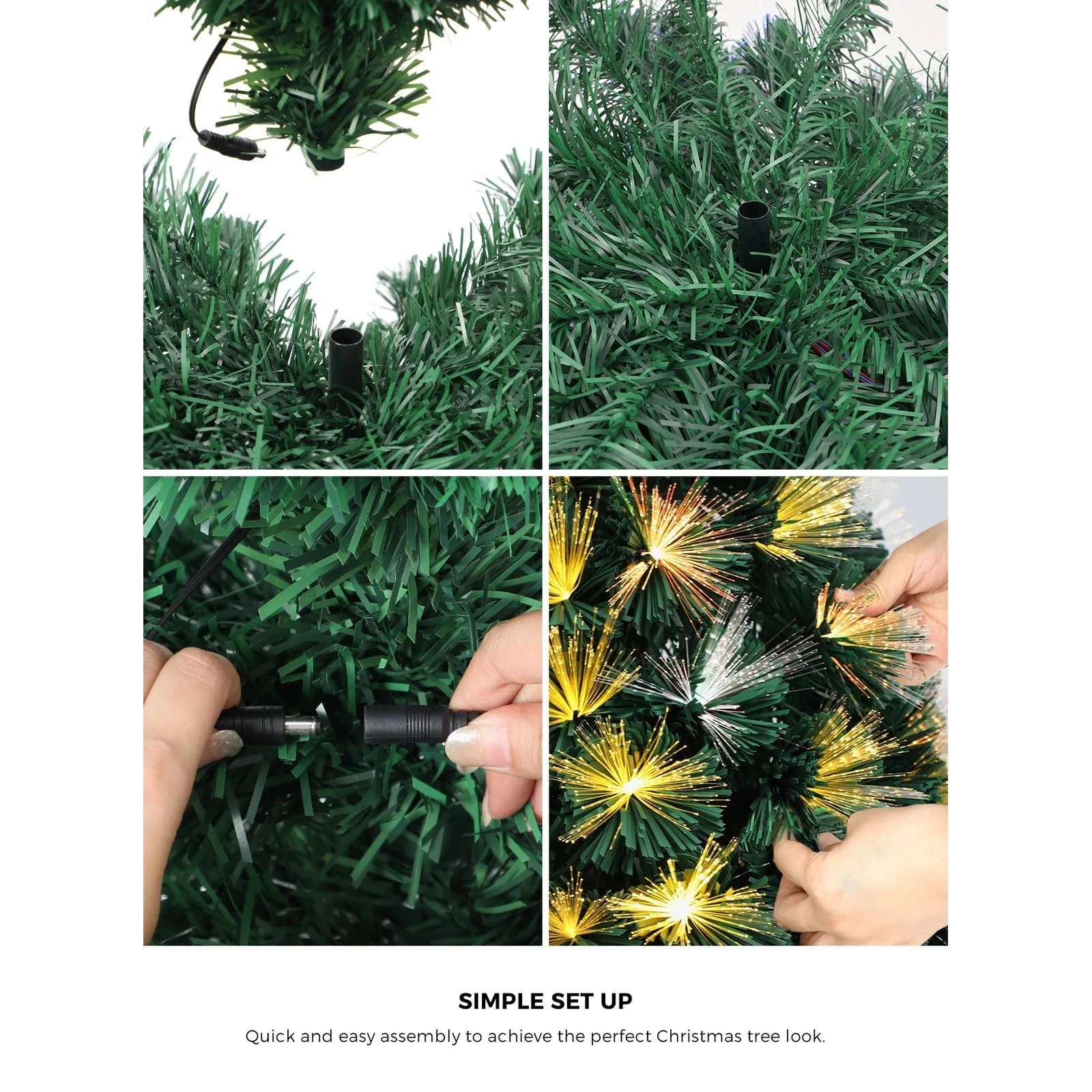 Mazam Christmas Tree 1.8M 6FT LED Xmas Trees Fibre Optic Multi Colour