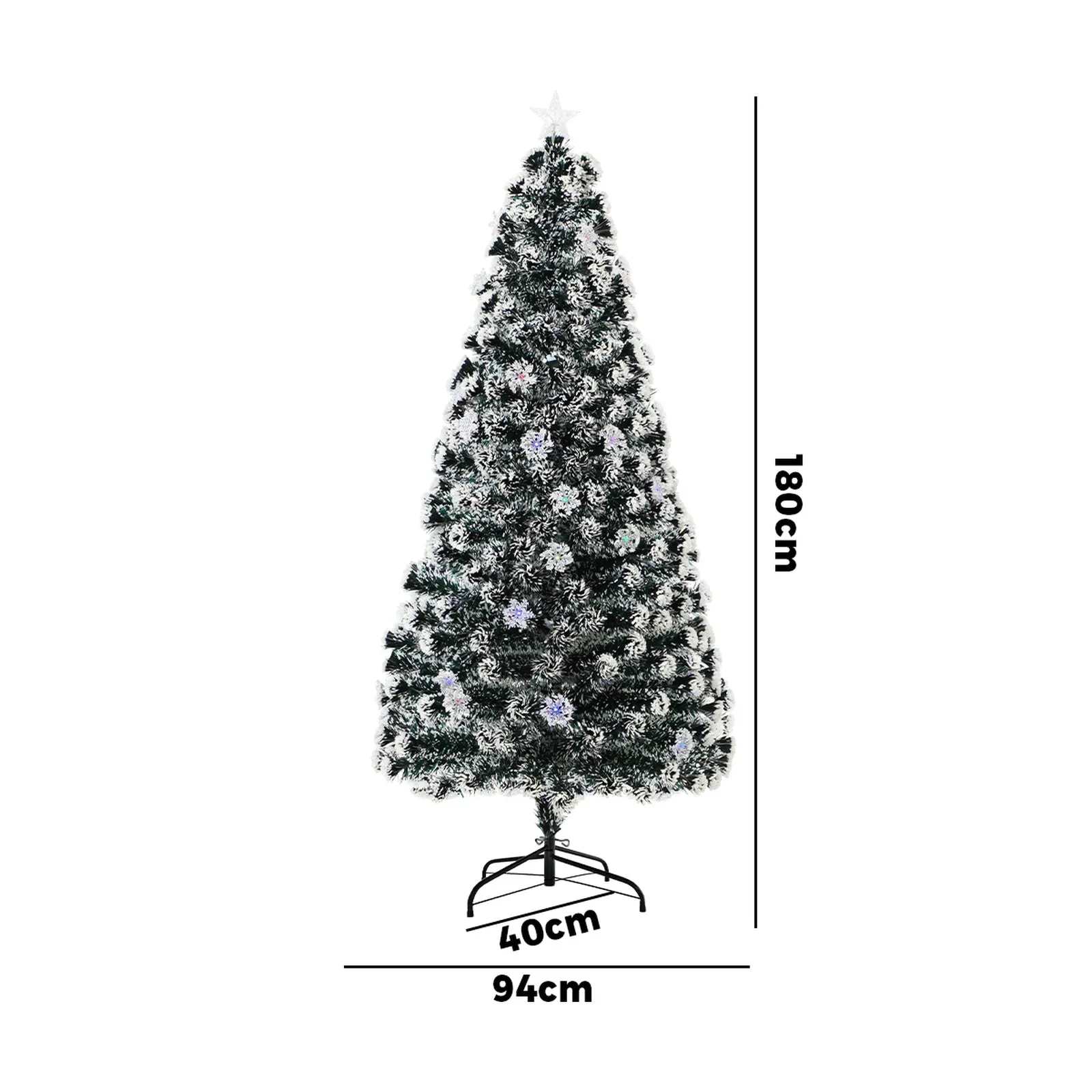 Mazam Christmas Tree 1.8M 6FT Snowflakes Xmas Decorations Green with LED lights