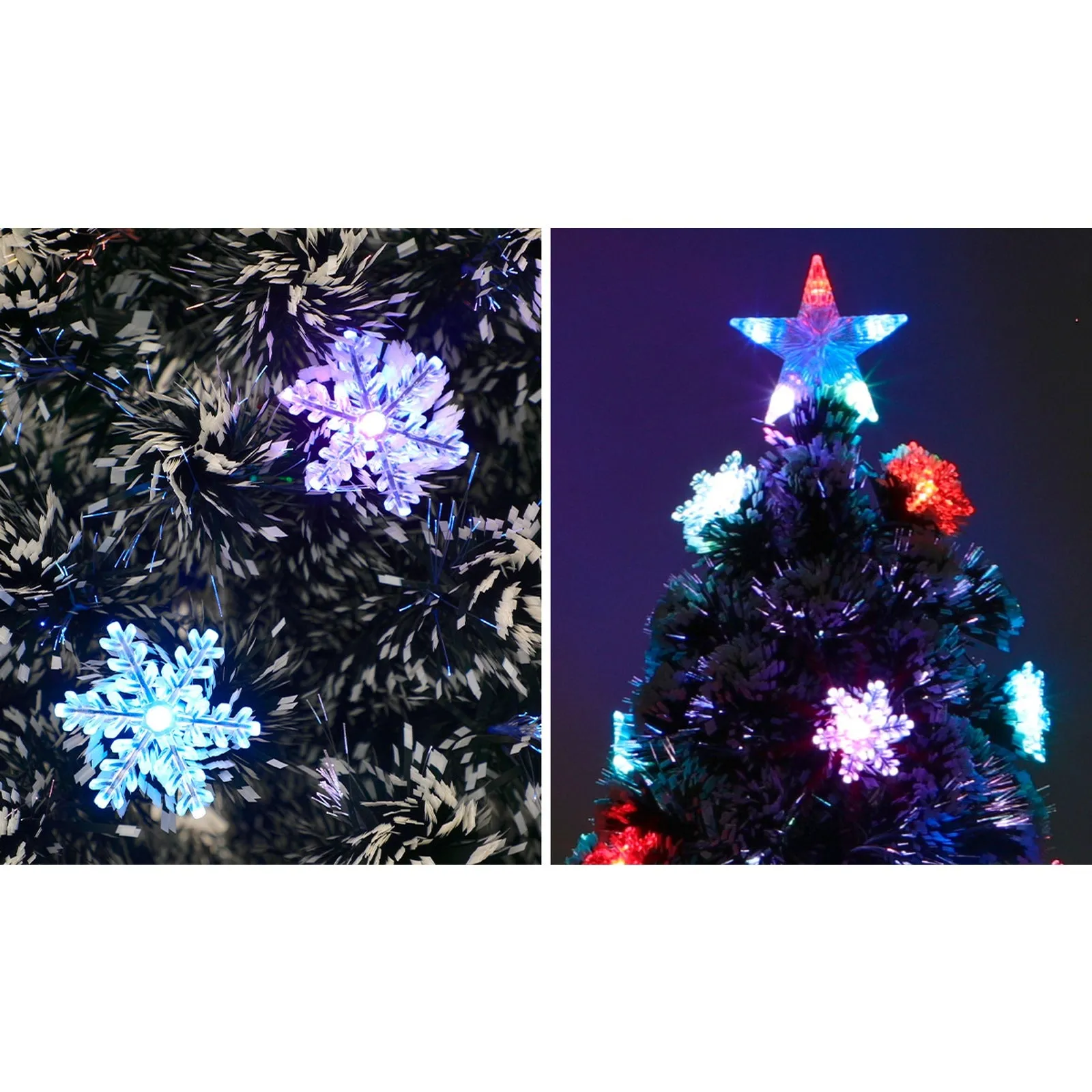 Mazam Christmas Tree 1.8M 6FT Snowflakes Xmas Decorations Green with LED lights