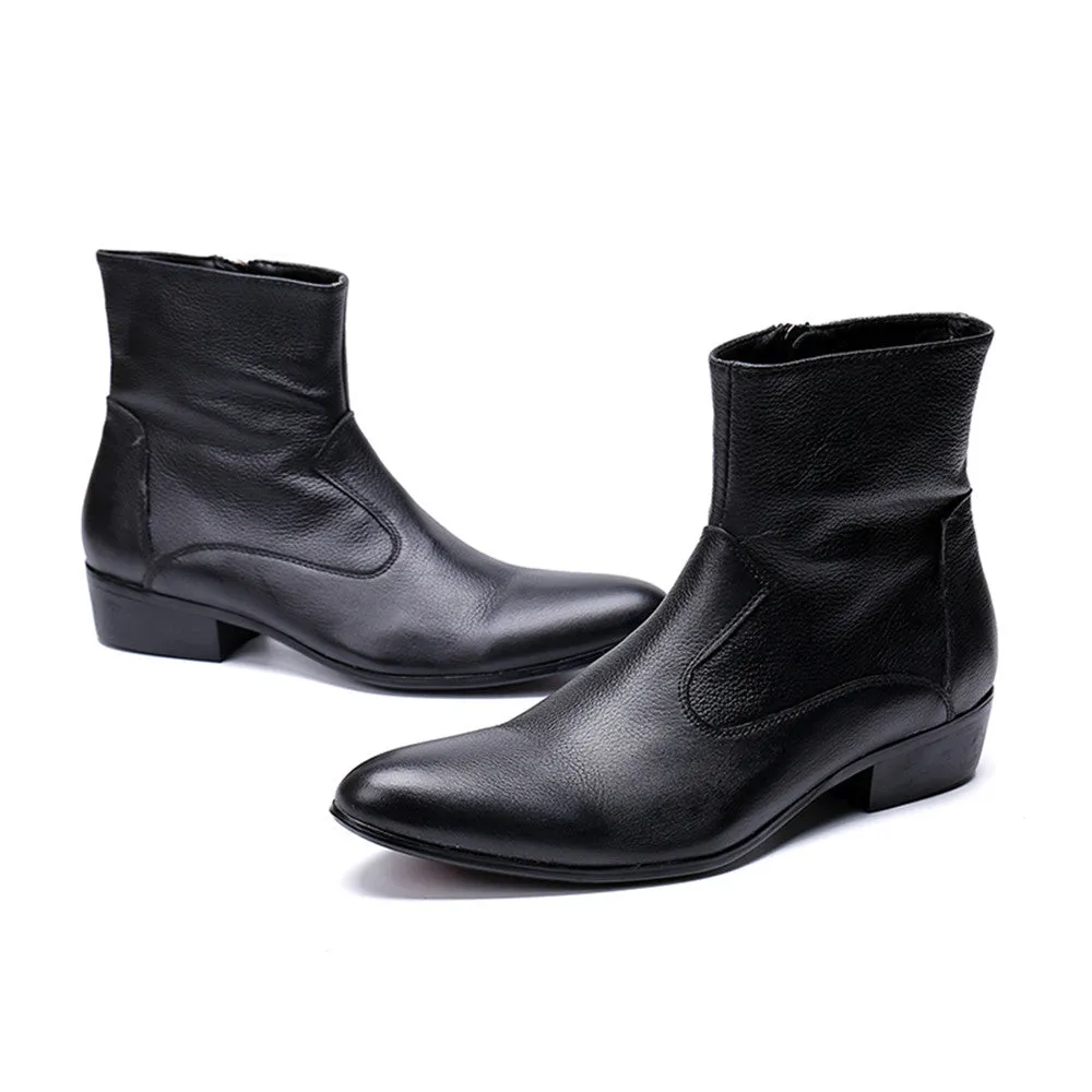 Men Animal Pattern Zip Boots