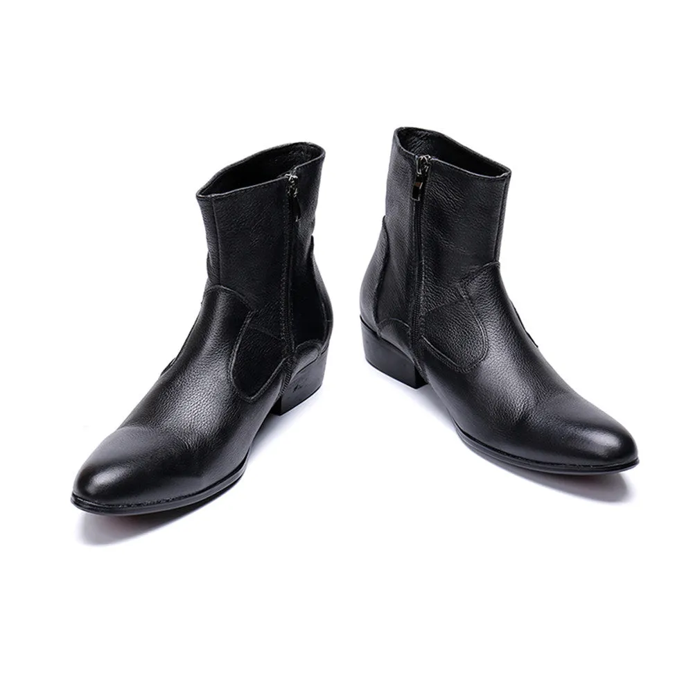 Men Animal Pattern Zip Boots