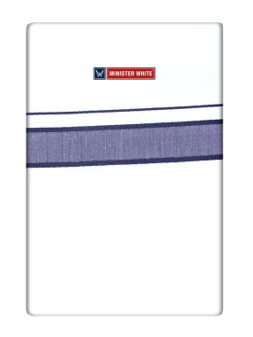 Mens Cotton White Double Layered Dhoti with Fancy Kara - Malabar Star Mix