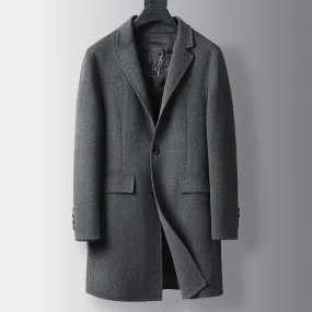 Men's Wool Blend Winter Coat with Down Lining
