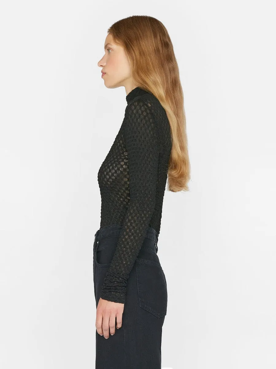 Mesh Lace Turtleneck Noir - FRAME