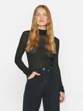 Mesh Lace Turtleneck Noir - FRAME