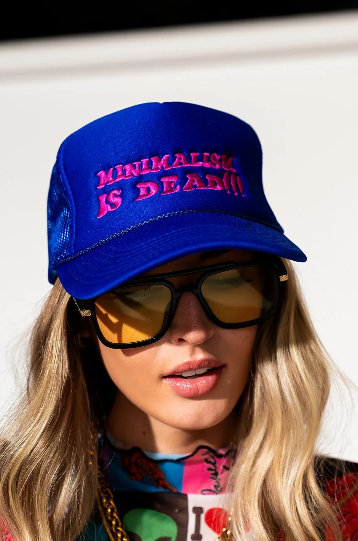 Minimalism Is Dead Embroidered Trucker Hat