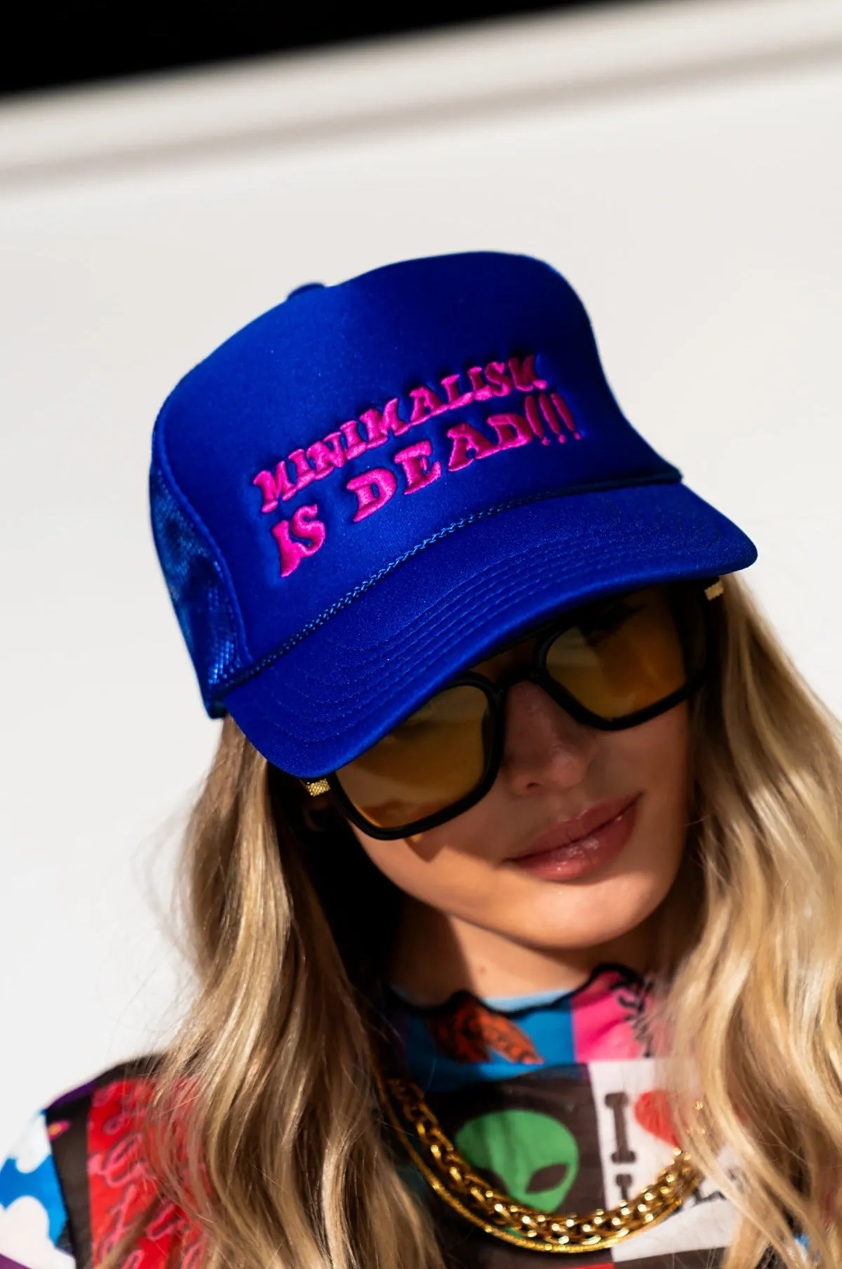 Minimalism Is Dead Embroidered Trucker Hat