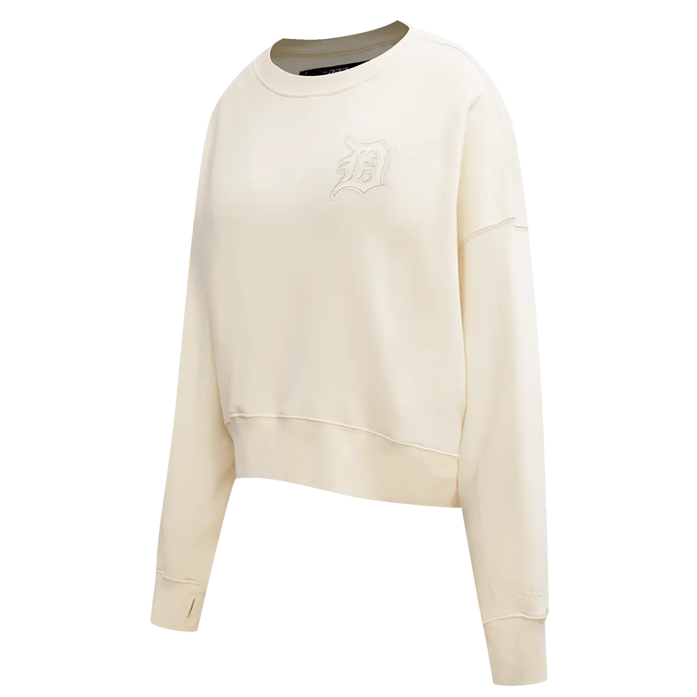 MLB DETROIT TIGERS NEUTRAL WOMEN'S CREWNECK (EGGSHELL)