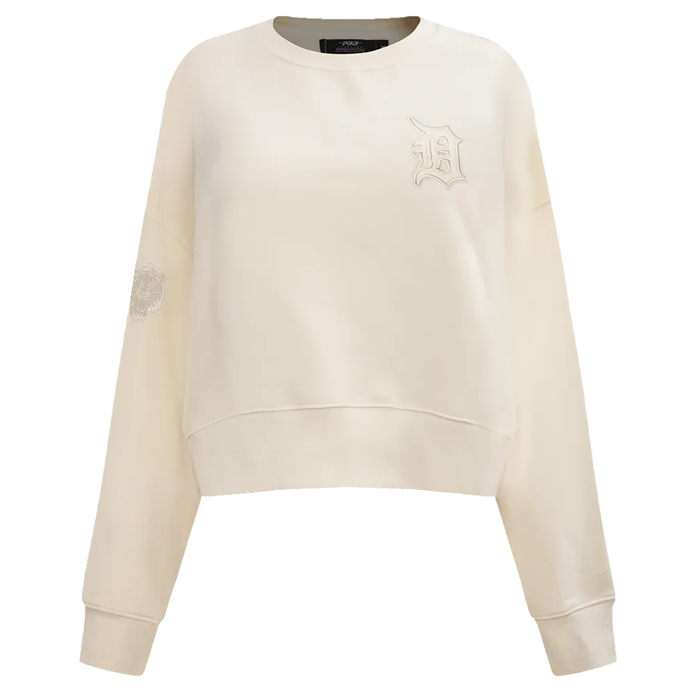 MLB DETROIT TIGERS NEUTRAL WOMEN'S CREWNECK (EGGSHELL)