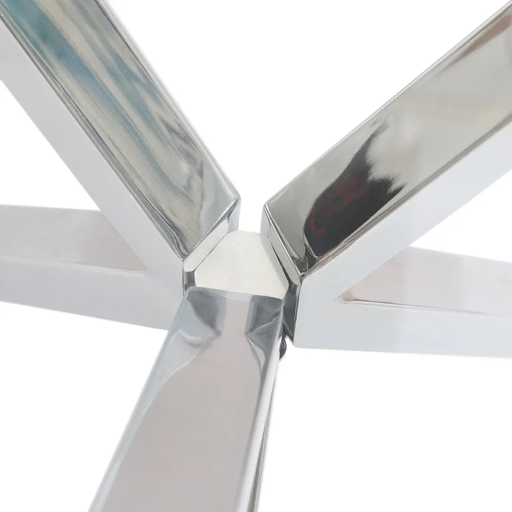 Modern Round Coffee Table Tempered Glass Dining Table with Tripod Legs