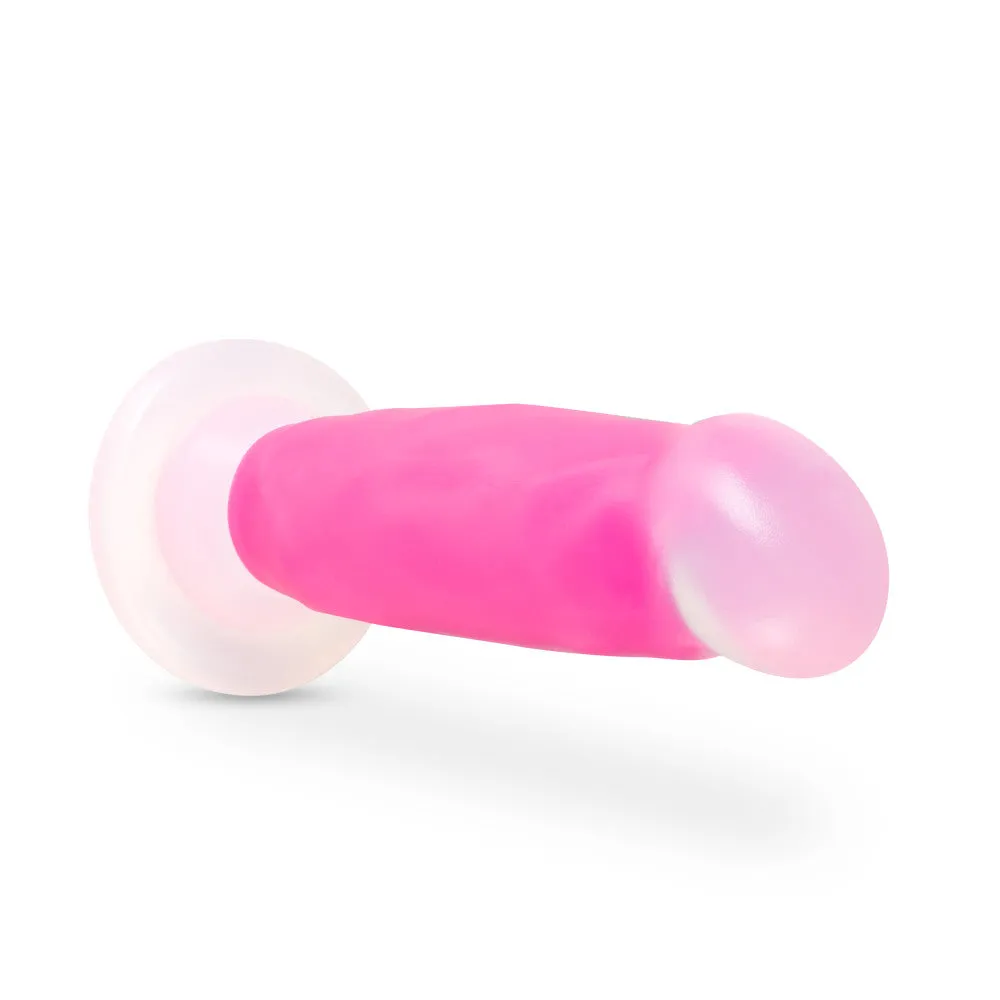 Neo Elite By Blush® | Marquee Glow In The Dark Neon Pink: 8-Inch Long Dildo - Made with Purio™ Silicone & SensaFeel® Dual Density Realistic Technology