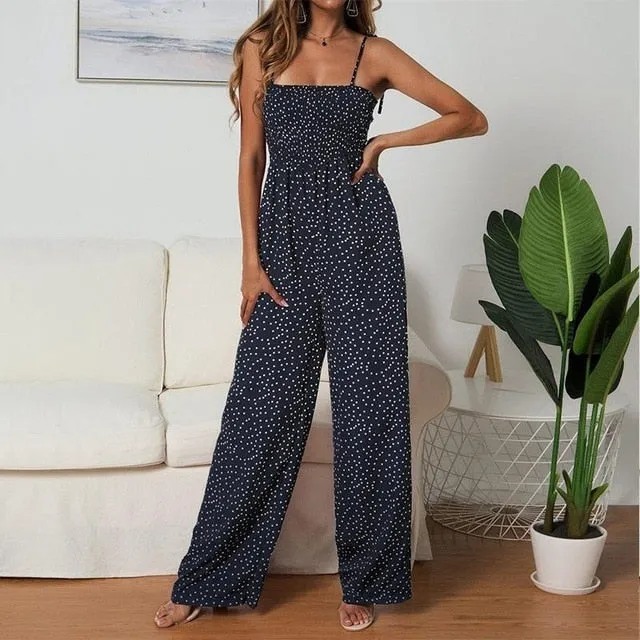 New Sunflower Printed Strap High Waist Rompers