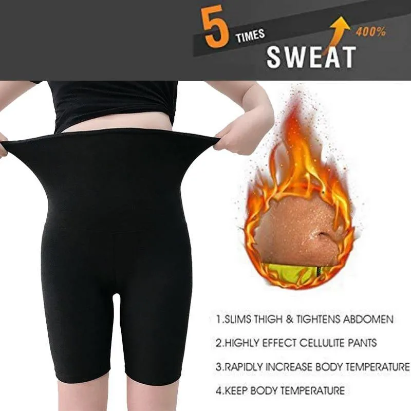 Newest Women Silver Coating Hot Sweat Body Shaper Waist Trainer Slimming Pants