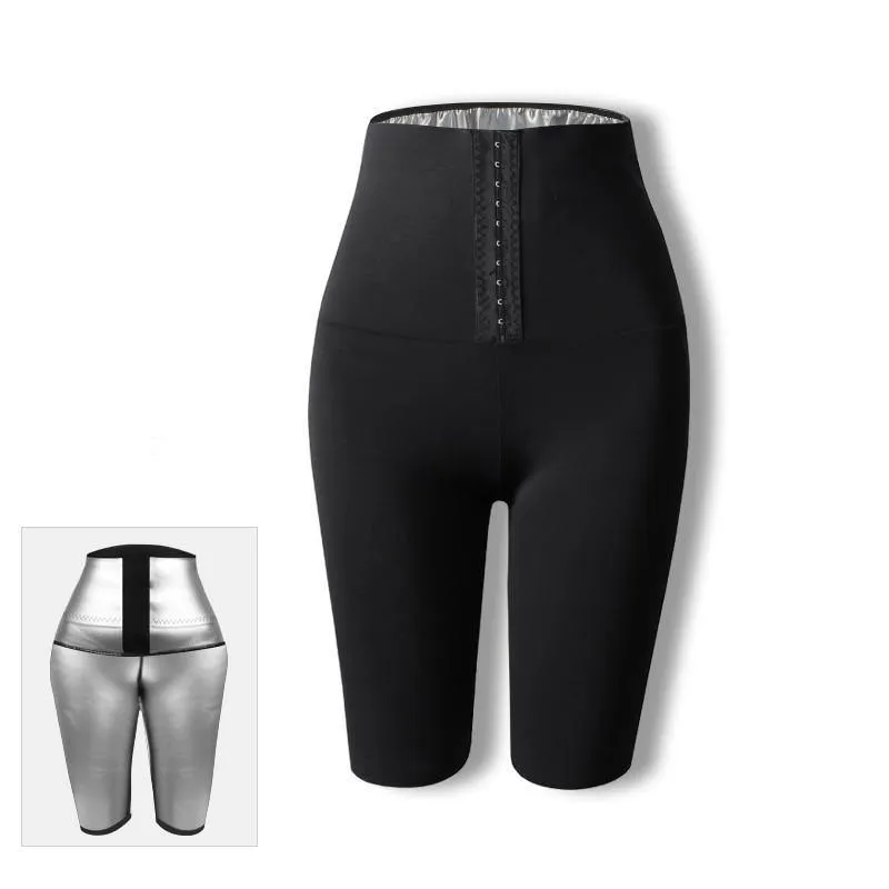 Newest Women Silver Coating Hot Sweat Body Shaper Waist Trainer Slimming Pants