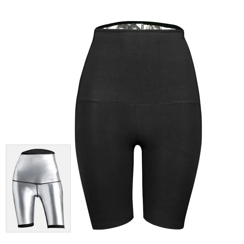 Newest Women Silver Coating Hot Sweat Body Shaper Waist Trainer Slimming Pants