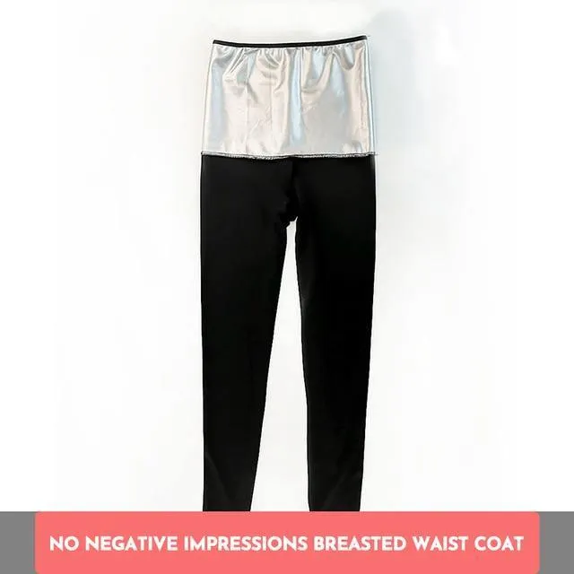 Newest Women Silver Coating Hot Sweat Body Shaper Waist Trainer Slimming Pants
