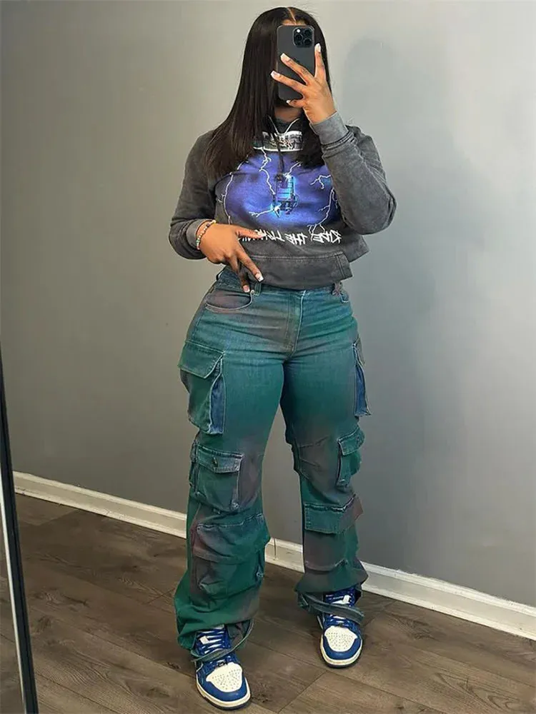 Nisha Denim High Waist Trousers Pants
