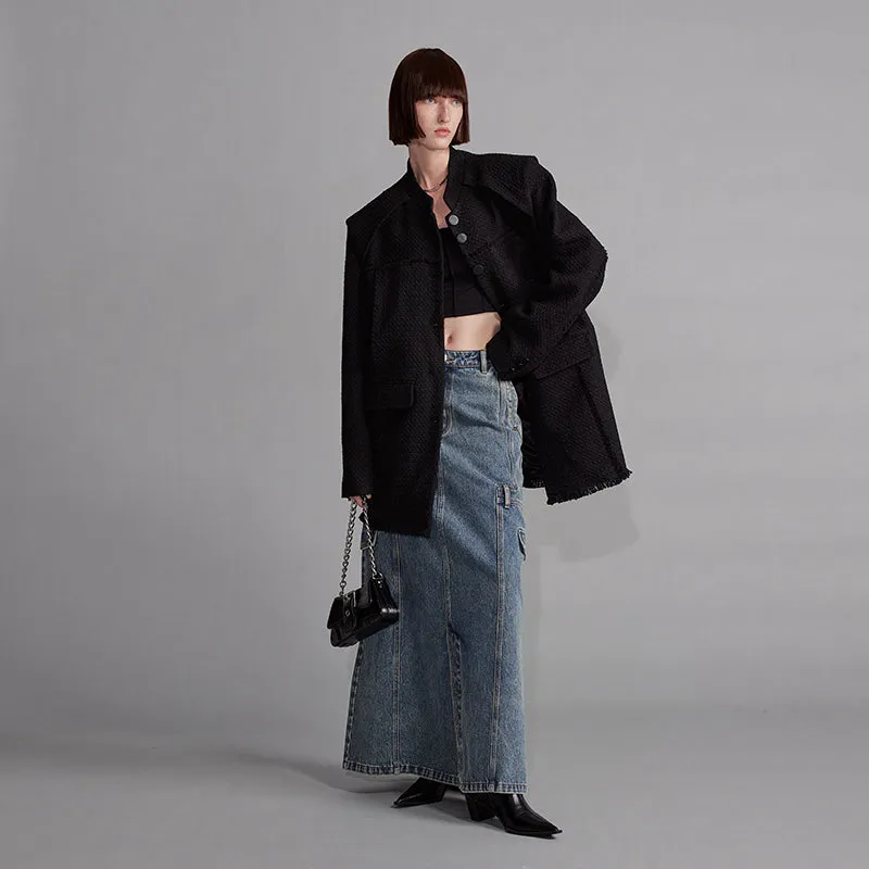 NUTH "Edge Line" Multi-pocket Design Denim Skirt