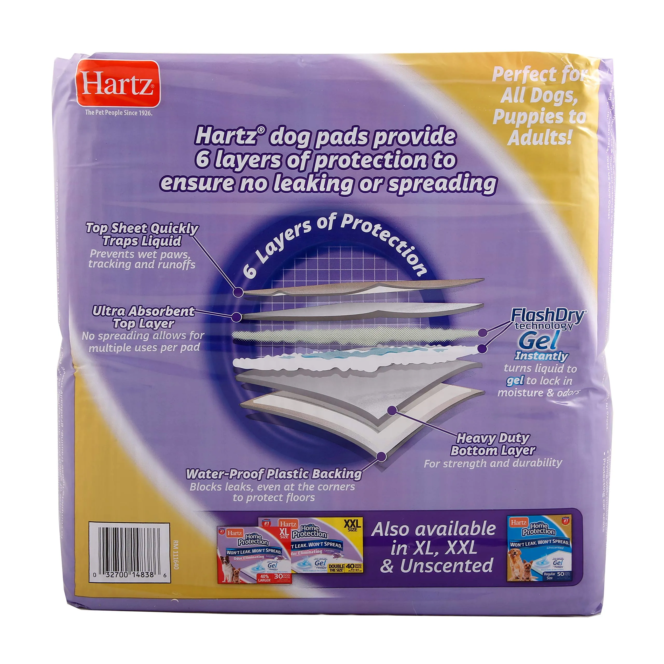 Odor Eliminating Gel Dog Pads - Lavender Scented - 21" x 21"  - 50 Count