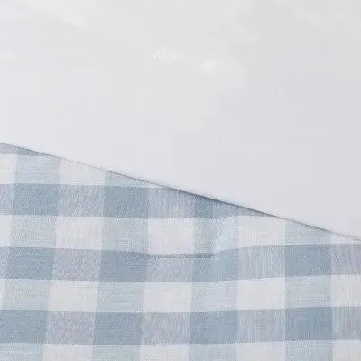 Open Box - Threshold Comforter Set Cotton Gingham Breathable Comfort All-Season