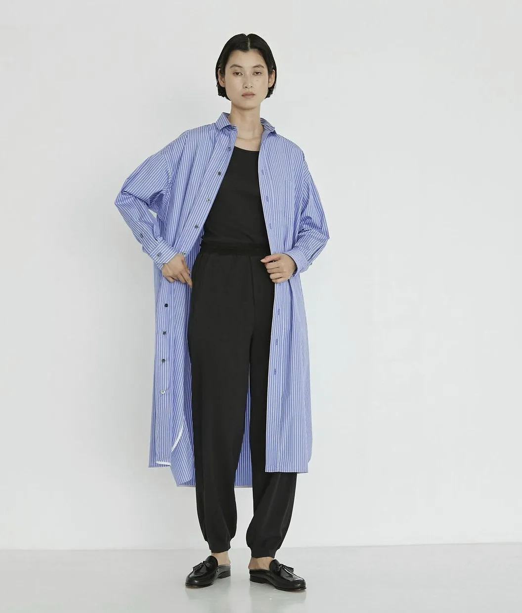 Open Collar Shirt Dress