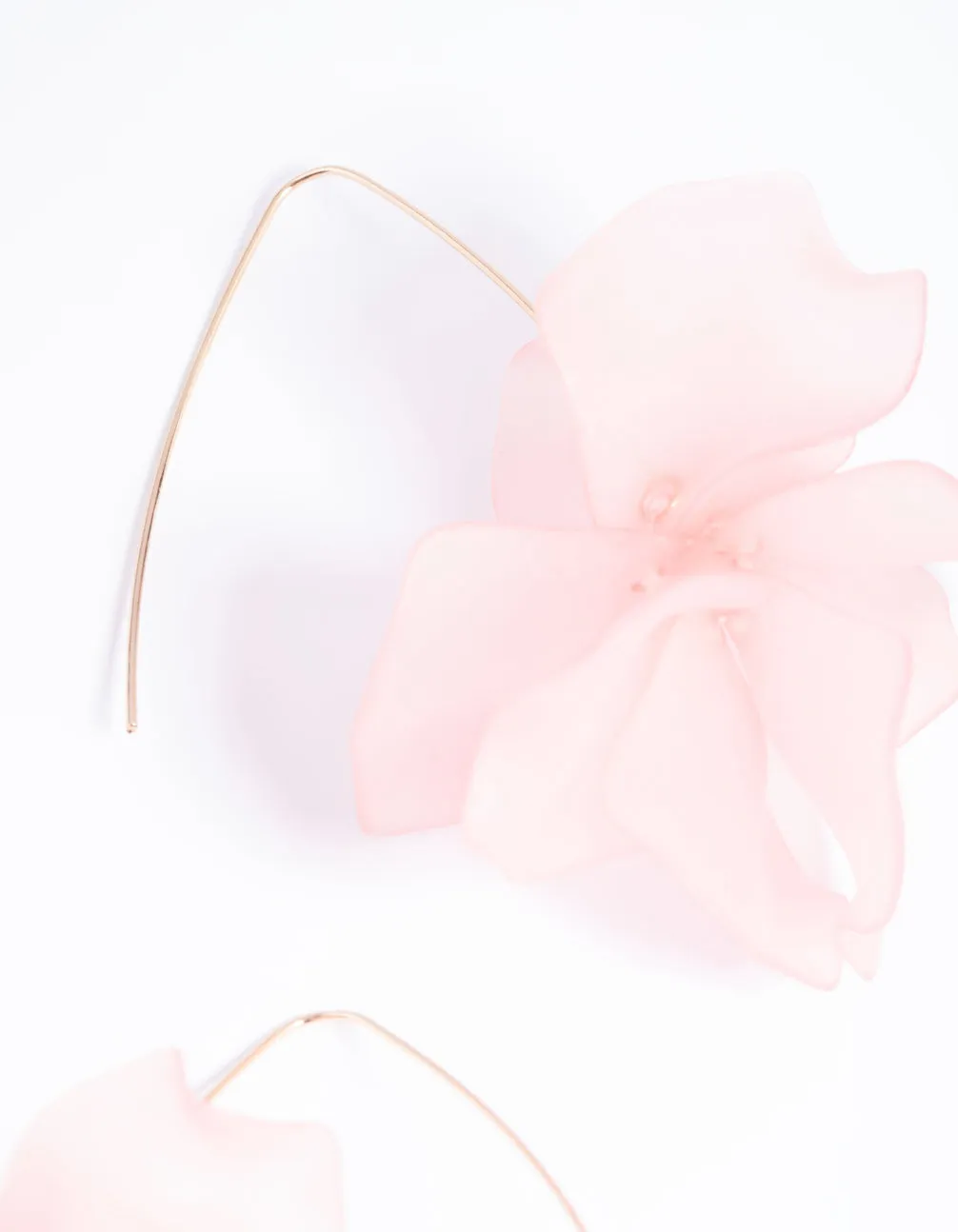 Pink Frosted Flower Drop Earrings
