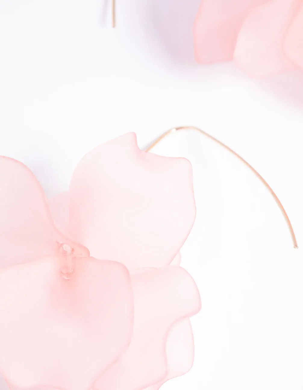 Pink Frosted Flower Drop Earrings