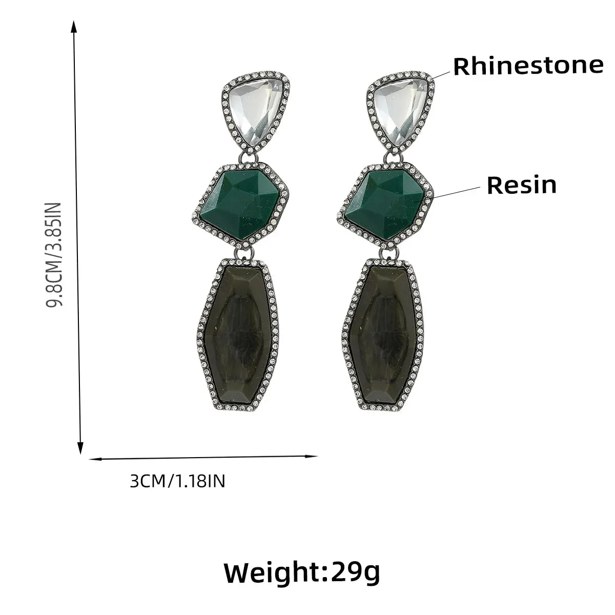 Pre Order:  Bohemian Multi-Layer Polygonal Color Blocking Earrings