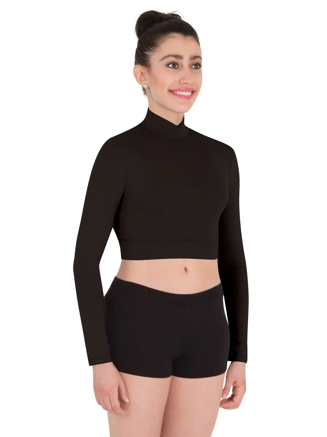ProWear Zip Back Mock Turtleneck Crop Top