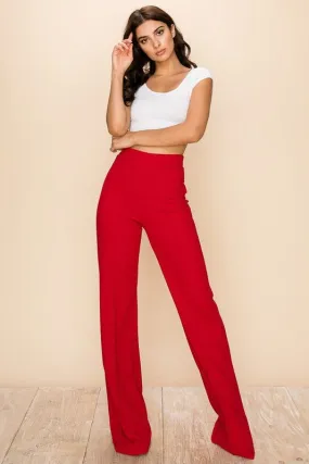 Red The Most Popular High Waisted Dress Pants