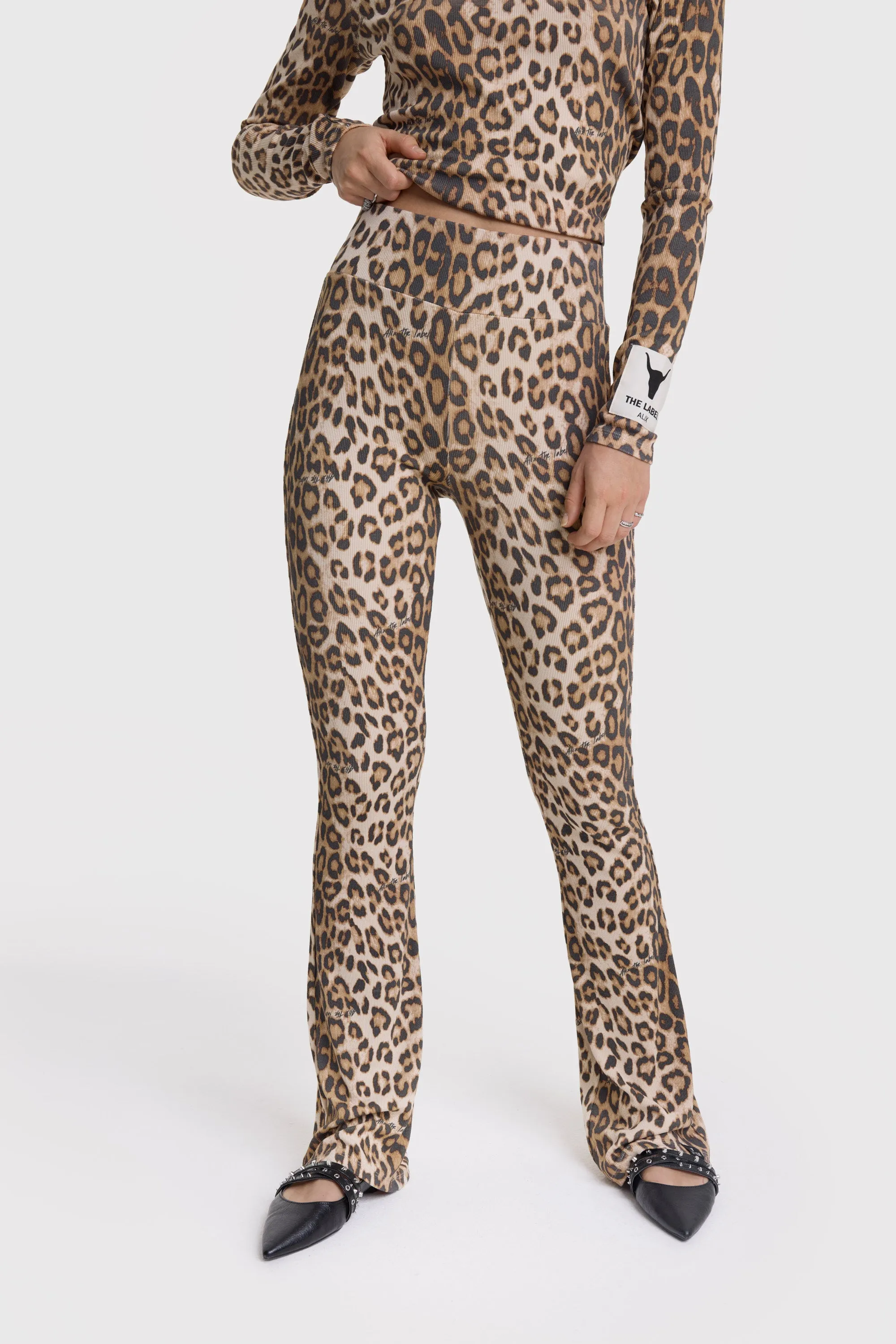 Rib flared pants | animal