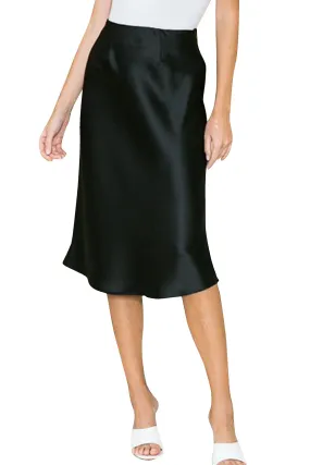 Satin Black Maxi Skirt