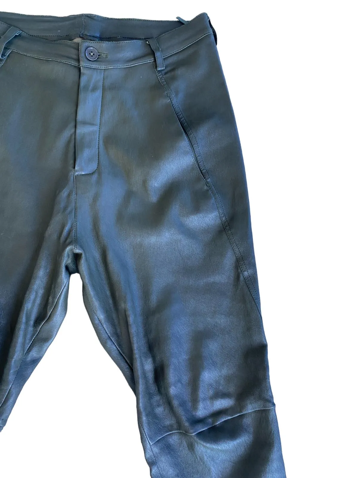Scanlan Theodore Stretch Leather Pants | Skinny leg, Mid Rise, Khaki, Size 10