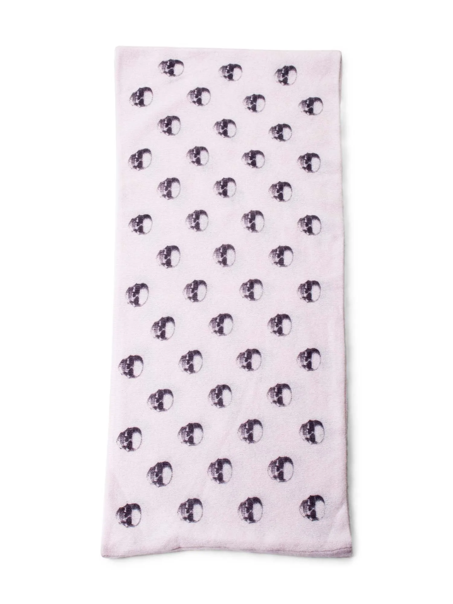 Skull Cashmere Knitted Cashmere Infinity Scarf Pink
