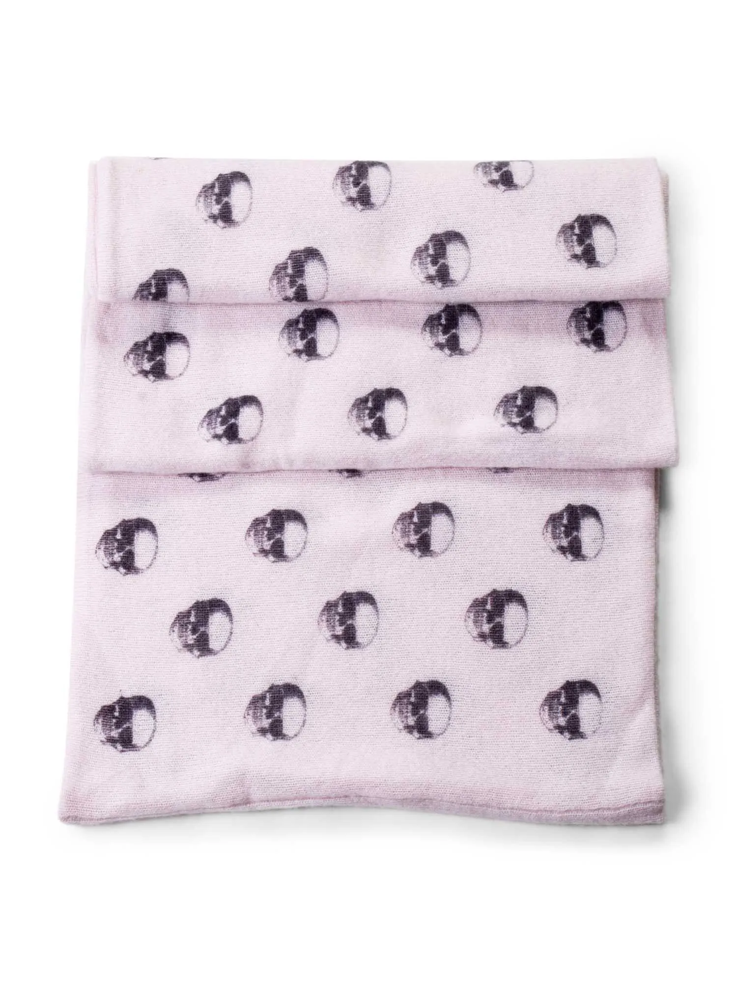 Skull Cashmere Knitted Cashmere Infinity Scarf Pink
