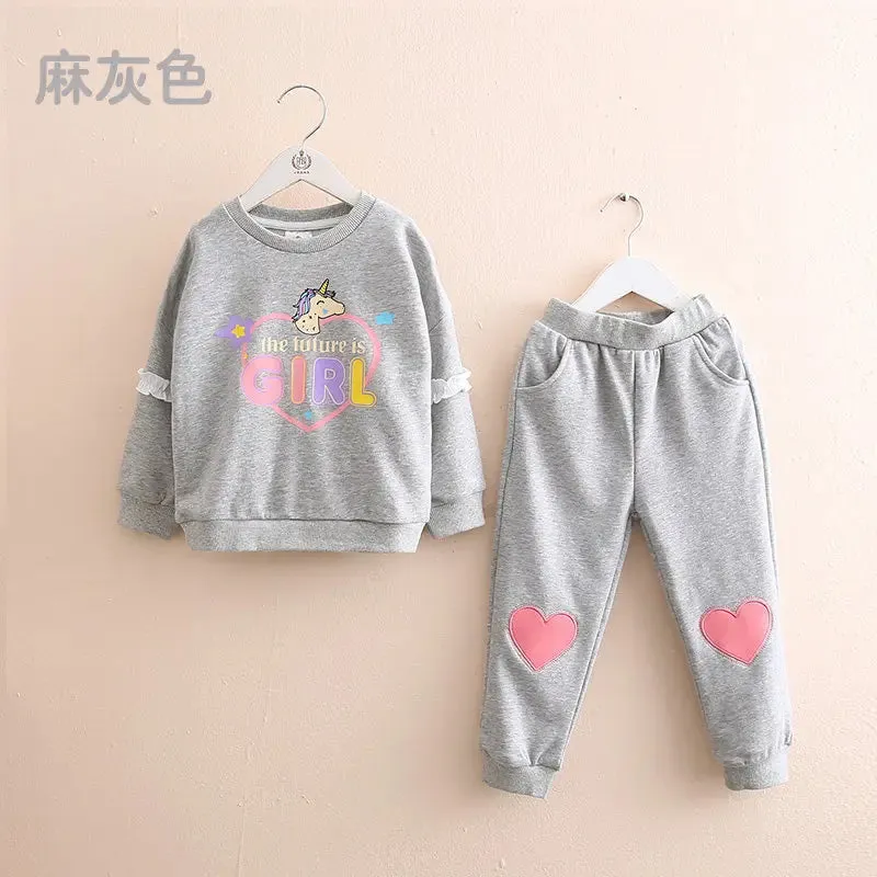 Spring and Autumn Cartoon Top & Pants 2Pcs Set